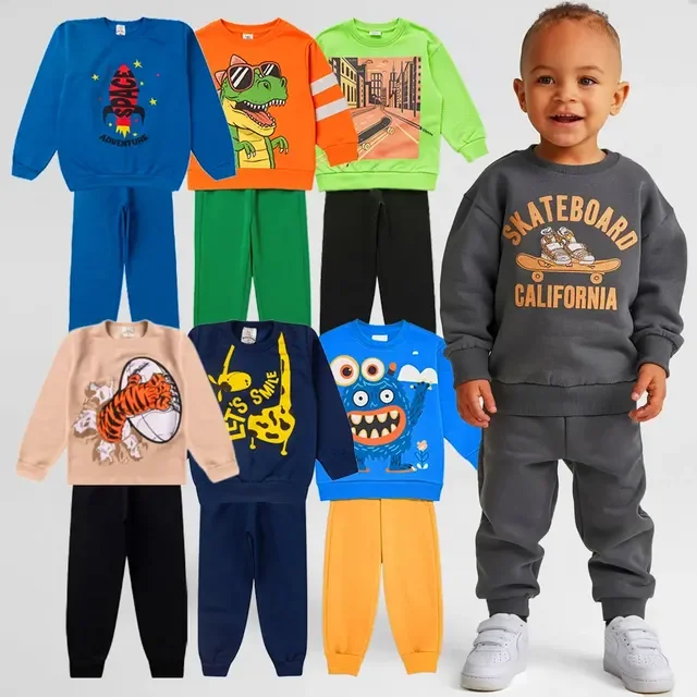 Kit 6 Peças Moletom Menino Conjunto Infantil Roupa Inverno
