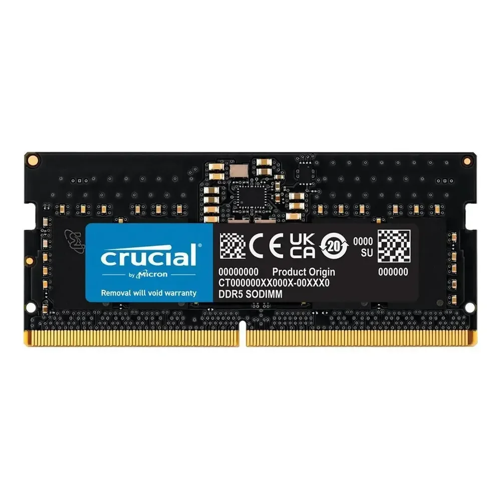 Memória Para Notebook Crucial 8gb Ddr5 4800mhz Sodimm Ct8g48c40s5 Cor Preto