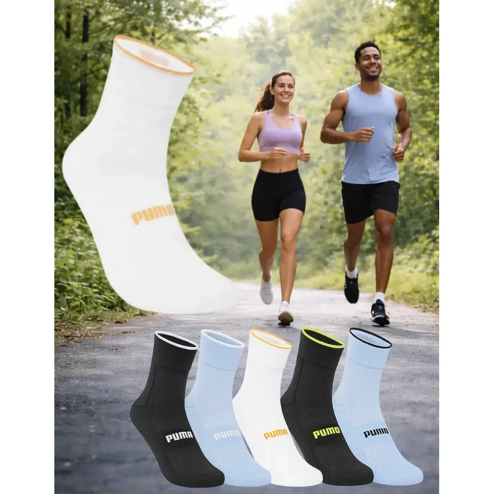 Meia Puma Poliamida Esportiva Corrida Dry Fit Ciclismo Sport Branco G (39-44)