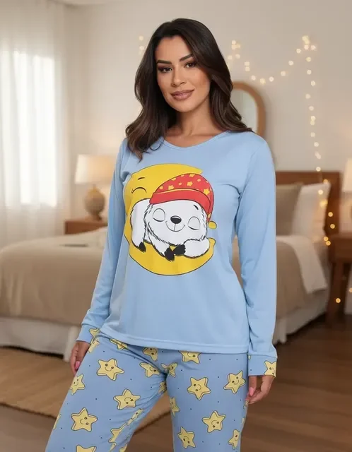 Pijamas De Frio Camisa E Calça De Malha Atacado Promoção
