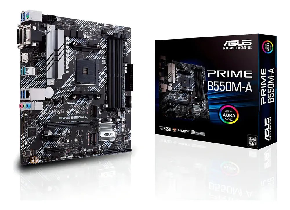 Placa-mãe Asus Prime B550m-a Amd Am4 Ddr4 90MB14I0-C1BAY0 Cor Preto