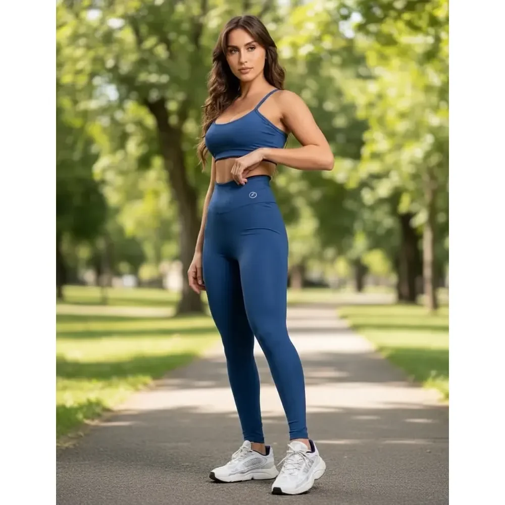 Conjunto Fitness Calça Legging E Top Element Suplex Academia Azul Gg