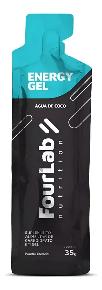 Carbogel Fourlab Caixa Com 10 Saches 35g Energy Gel Sabores Sabor Agua De Coco