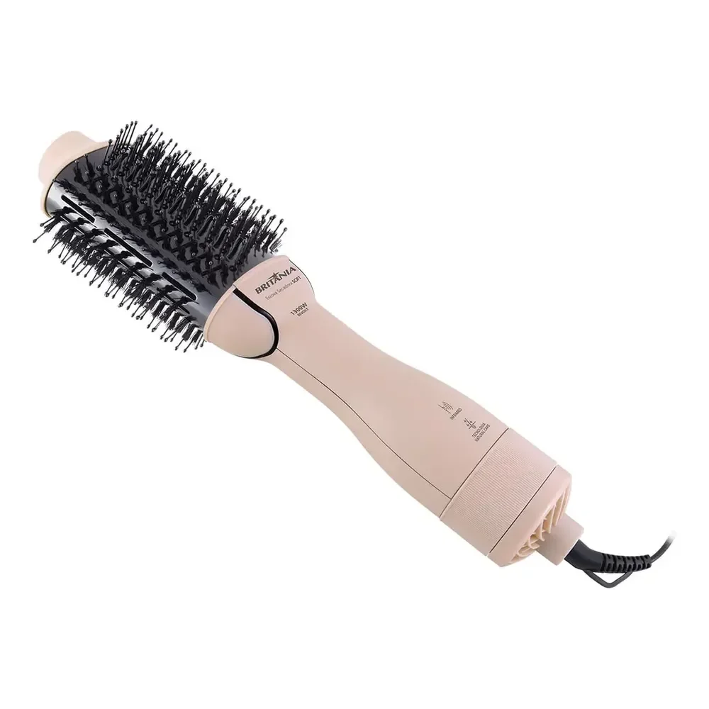 Escova Secadora Britânia Bec07r 4 Em 1 1300w Cabo Giratório Rosa 127/220v