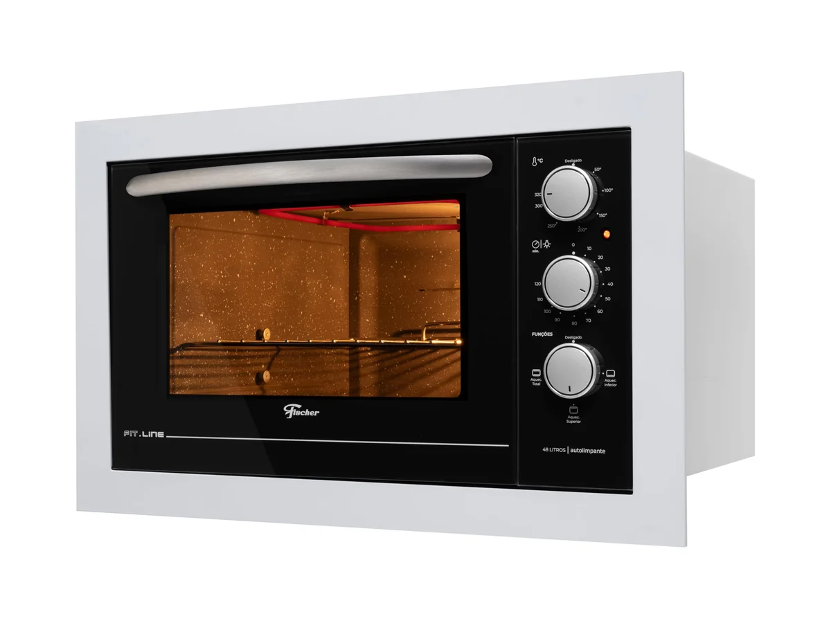 Fischer Forno Elétrico Embutir Fit Line 48L Branco 127V