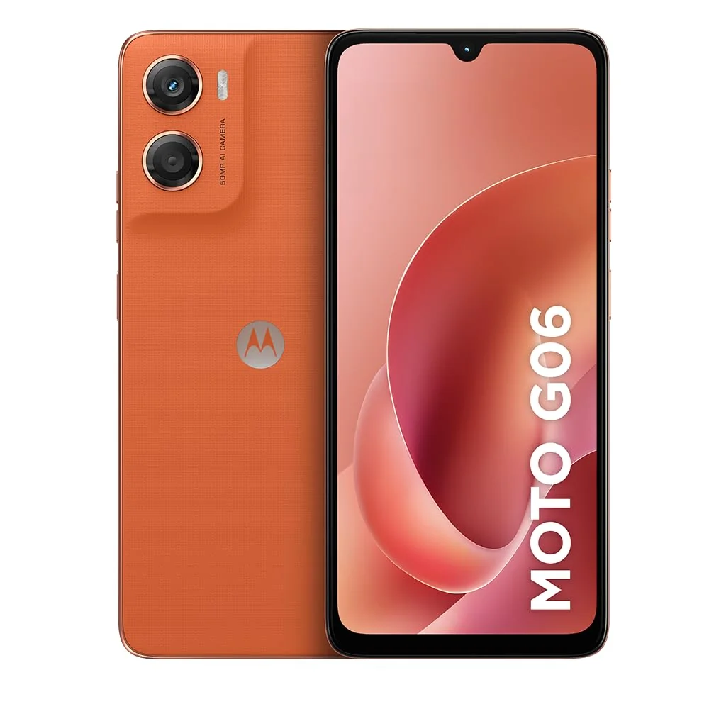 Smartphone Motorola Moto g06-128GB 12GB (4GB RAM + 8GB Ram Boost) e Camera 50MP com AI Bateria de 5200 mAh Tela 6.9" - Laranja