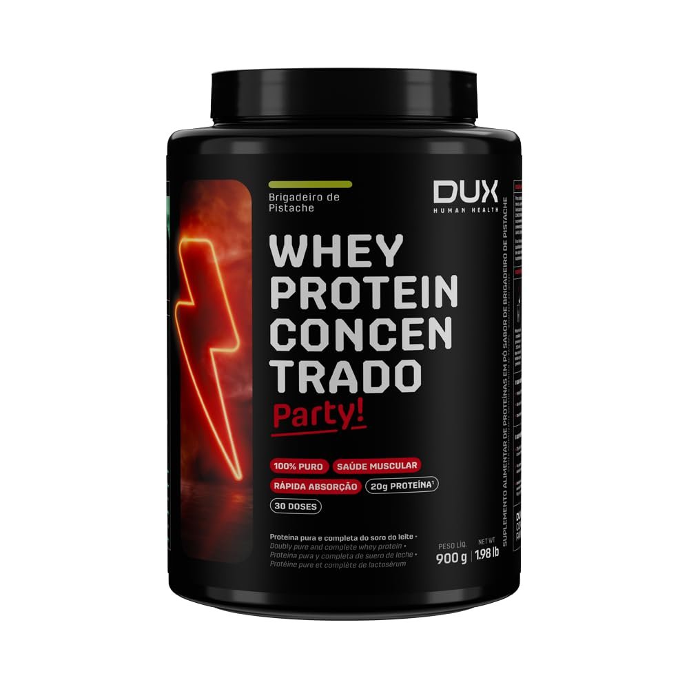Whey Protein Concentrado Pote (900g), Brigadeiro de Pistache, Dux Human Health
