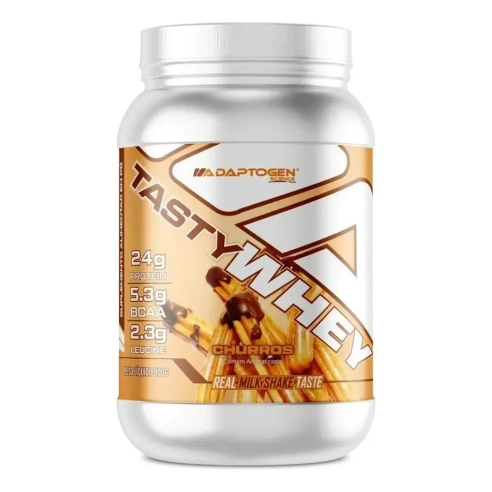 Suplemento Tasty Whey 3w Gourmet Whey Protein Adaptogen Science Pote 900g Sabor Churros