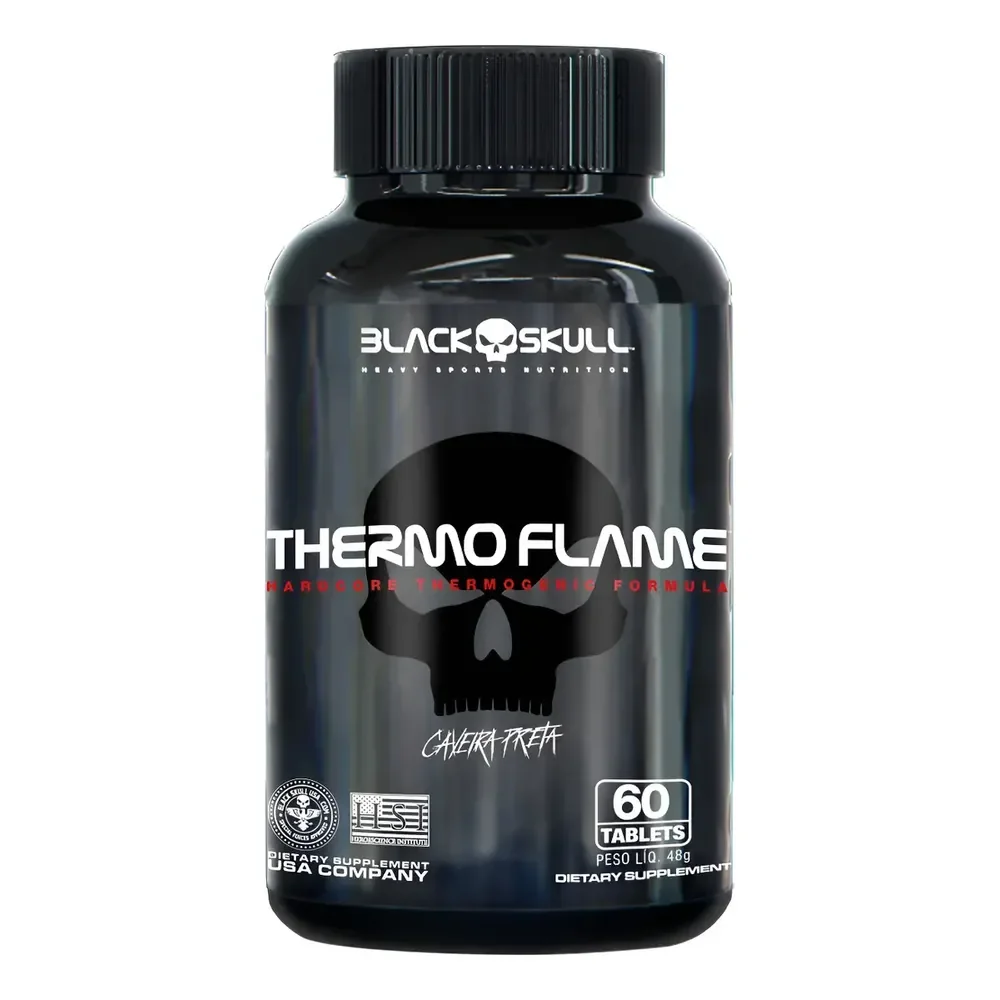 Thermo Flame Caveira Preta -(60tabs) - Black Skull Sabor Sem Sabor