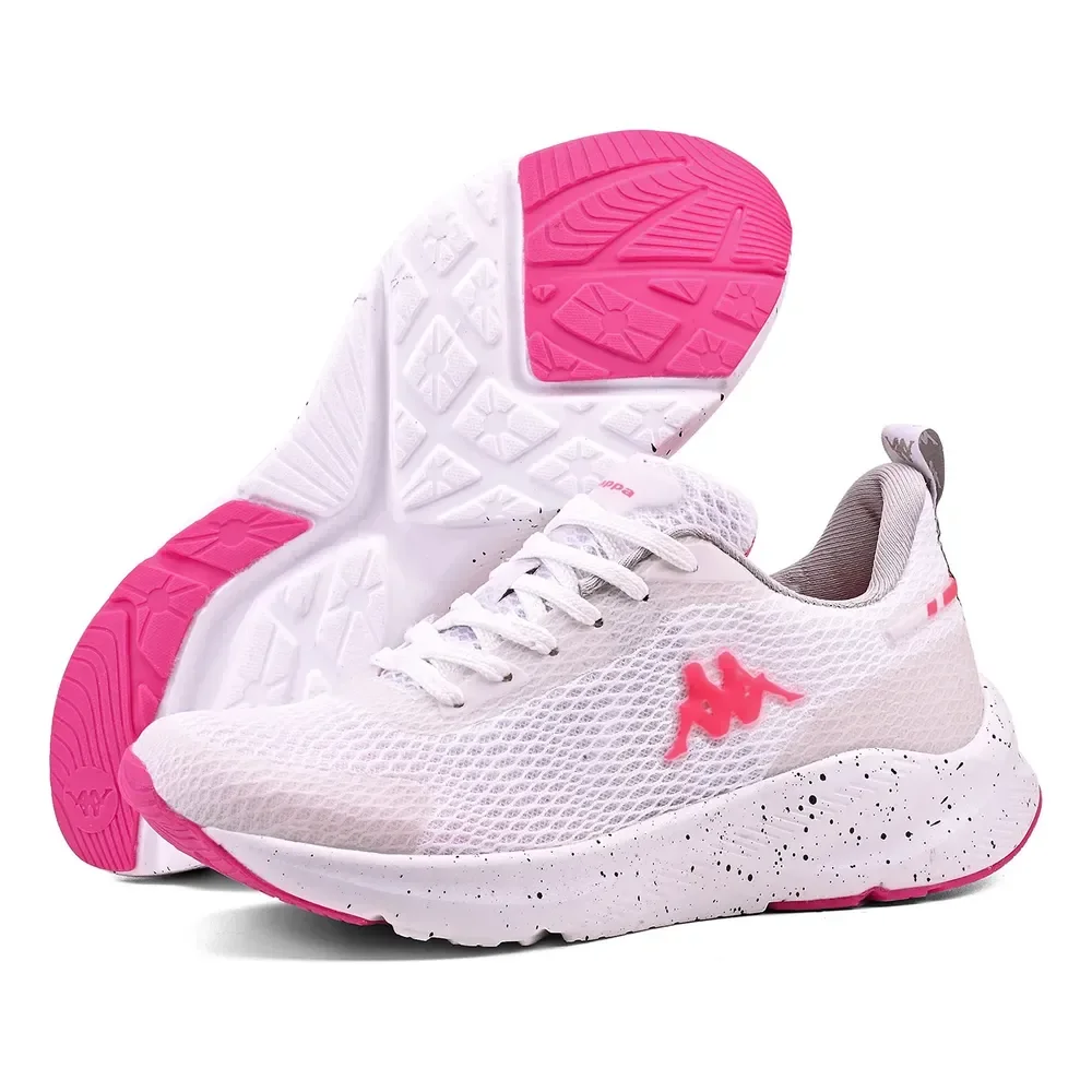 Tênis Kappa Sparta Unissex Original Confortável  Caminhada Branco-rosa 35 Br