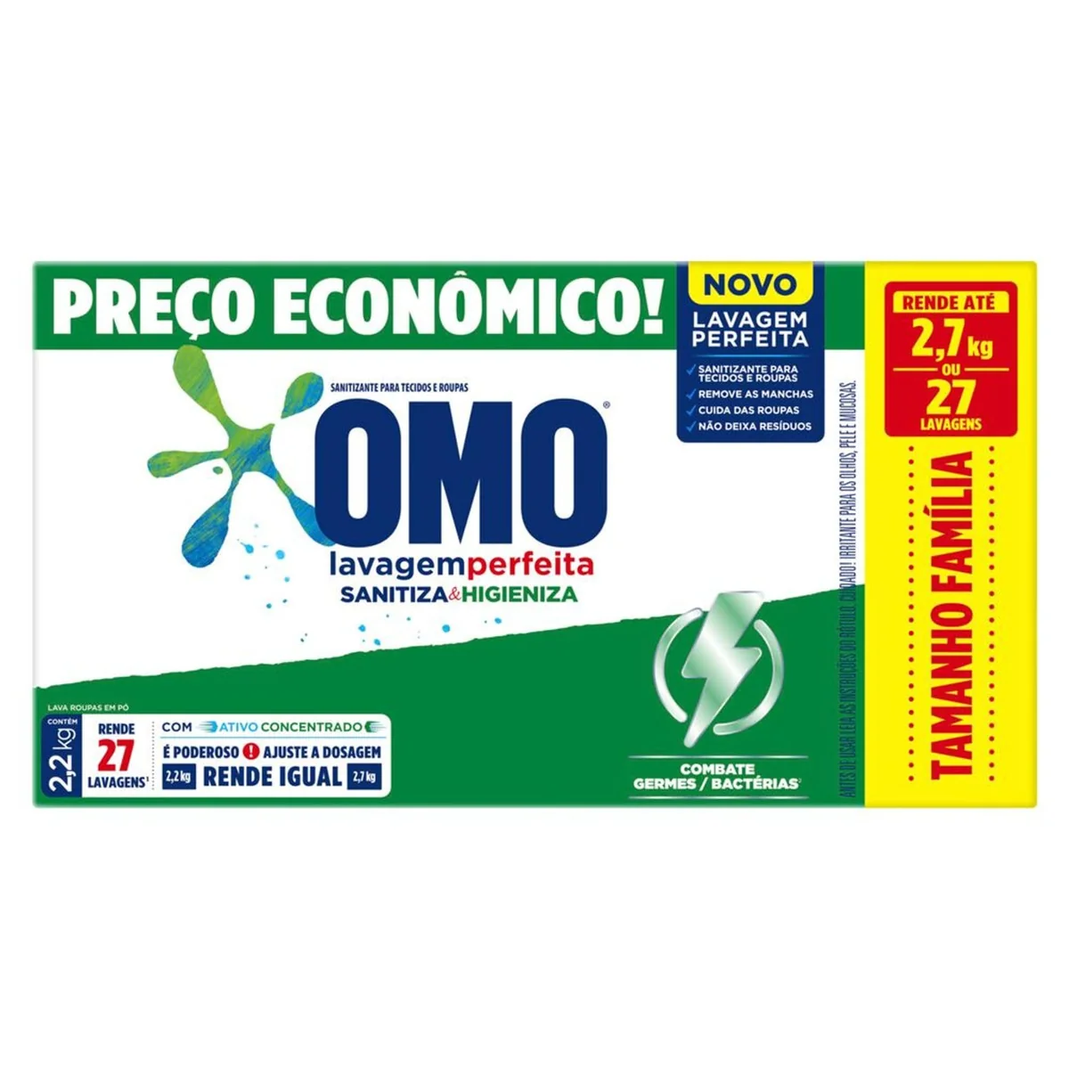 OMO Omo Lavagem Perfeita Sanitiza & Higieniza 2.2Kg