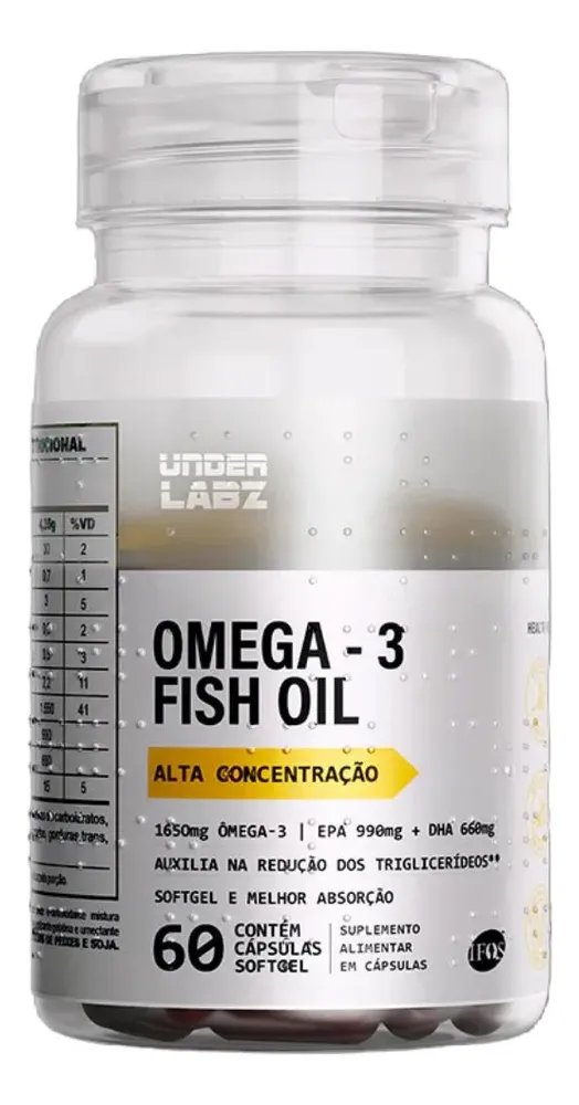 Omega 3 Fish Oil 1650 Mg Epa 990 Dha 660 60 Caps - Under Labz Sem Sabor