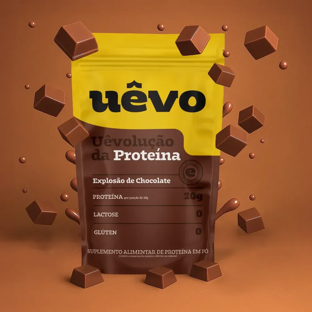 Proteína Uêvo 1kg - Sabor Chocolate - Suplemento Proteico
