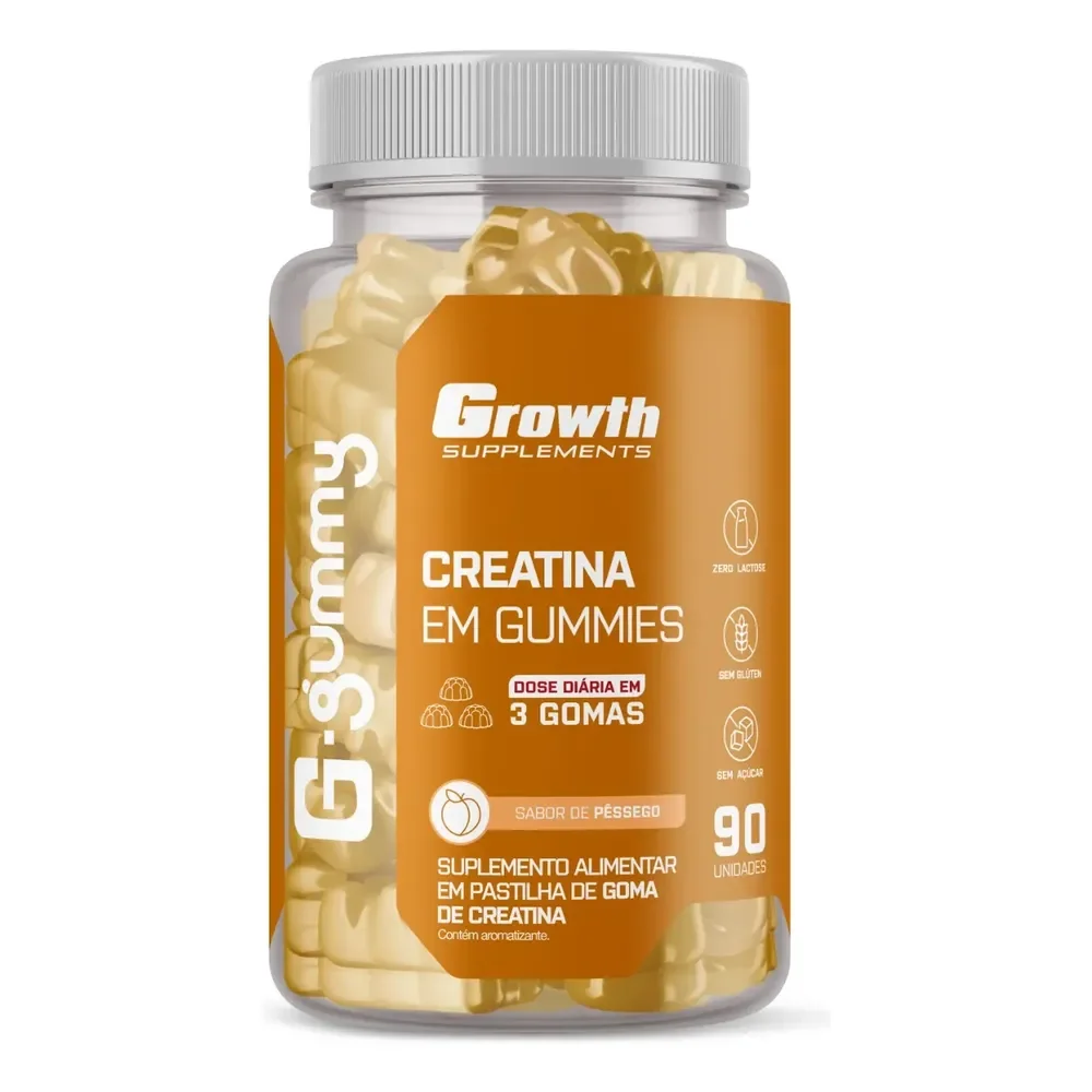 G-gummy Creatina Em Gomas 90unid Growth Suplements Pêssego