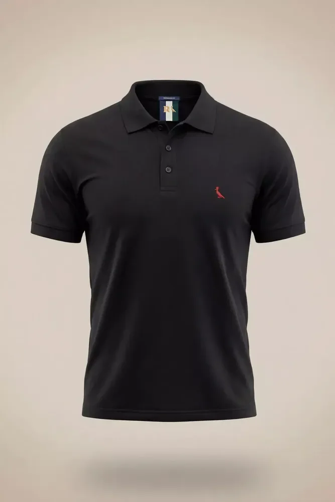 Polo Masculina Reserva Regular New Basic Preto/vermelho Liso Gg
