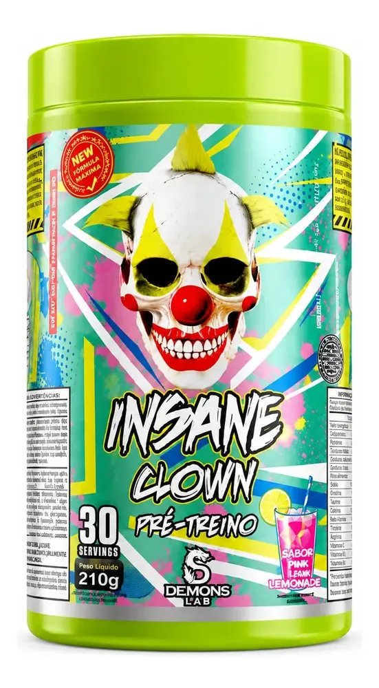 Suplemento Pré Treino Insane Clown 210g Demons Lab Pink Limonade