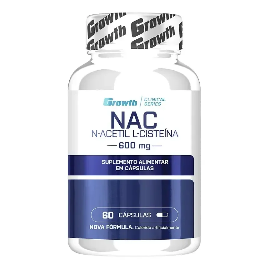 (nac) N-acetil L-cisteina 60 Cápsulas Growth Supplements Sem Sabor