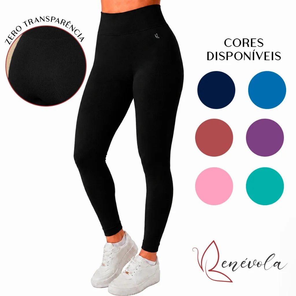 Calça Legging Benévola Feminina Poliamida Sem Costura Grossa Calça Cintura Alta Sem Transparência