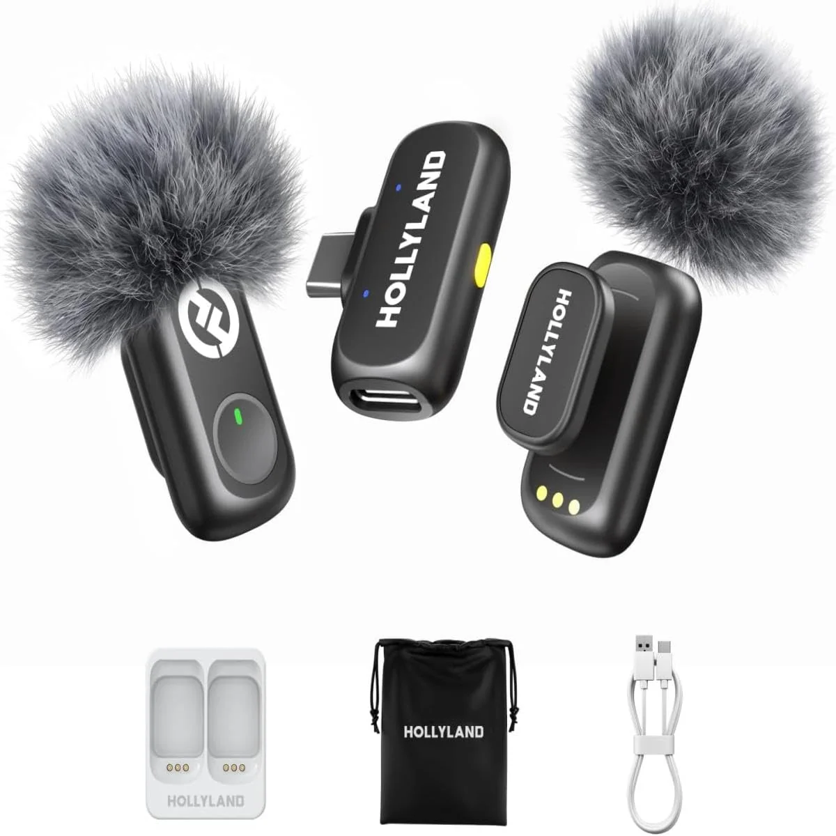 Hollyland LARK A1 Mini Duo USB-C – Microfone Sem Fio Mini