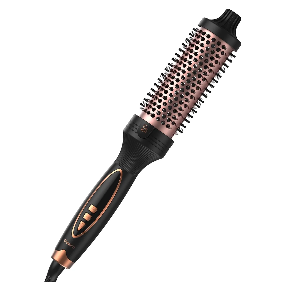 GOKOCO Escova Modeladora Térmica 38 mm com Íons Negativos,Bivolt GD037,9 Temperaturas,Aquecimento Rápido PTC,para Cachos,Ondas e Volume,Escova Rotativa Styler,Preto