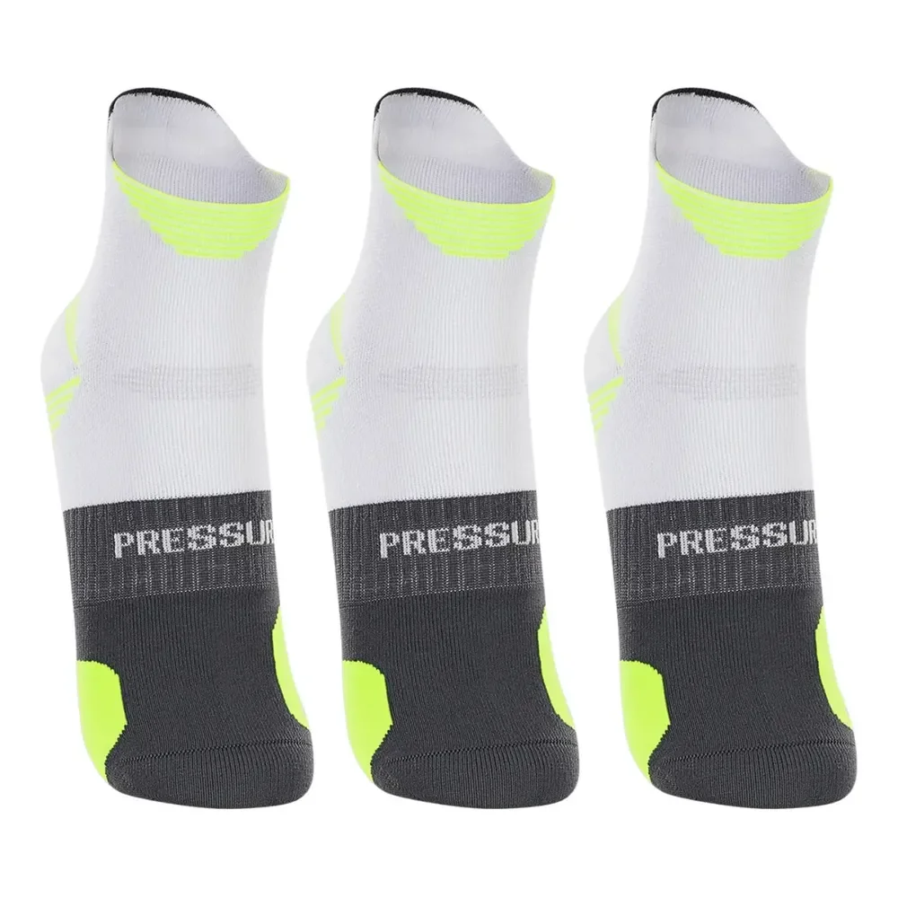 Meia Poliamida Corrida Lupo Cano Curto Dry Anti Bolha 3pares Branco Logo 41-44 (g)