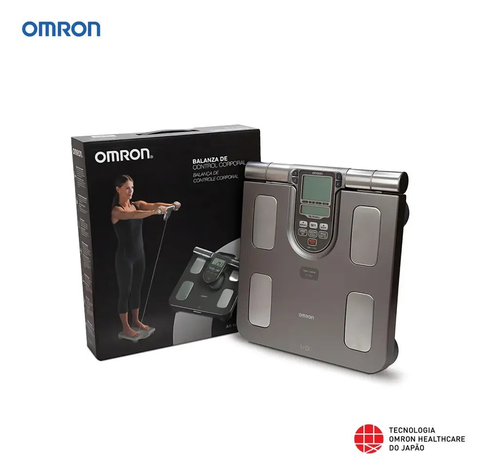Balança Digital Corporal Precisa Bioimpedancia Omron HBF-514 Gordura 7 Indicadores Profissional IMC 150kg ANVISA INMETRO