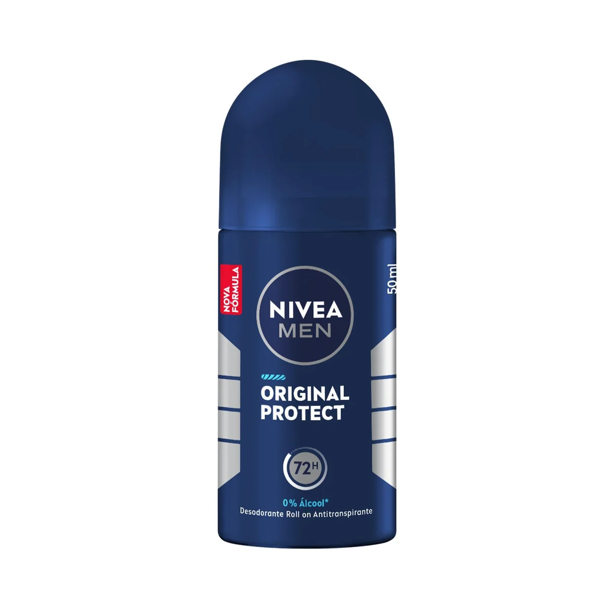 NIVEA MEN Desodorante Antitranspirante Roll-on Original Protect 50ml, Proteção 72h, Frescor Duradouro, Controle do Suor e Odor
