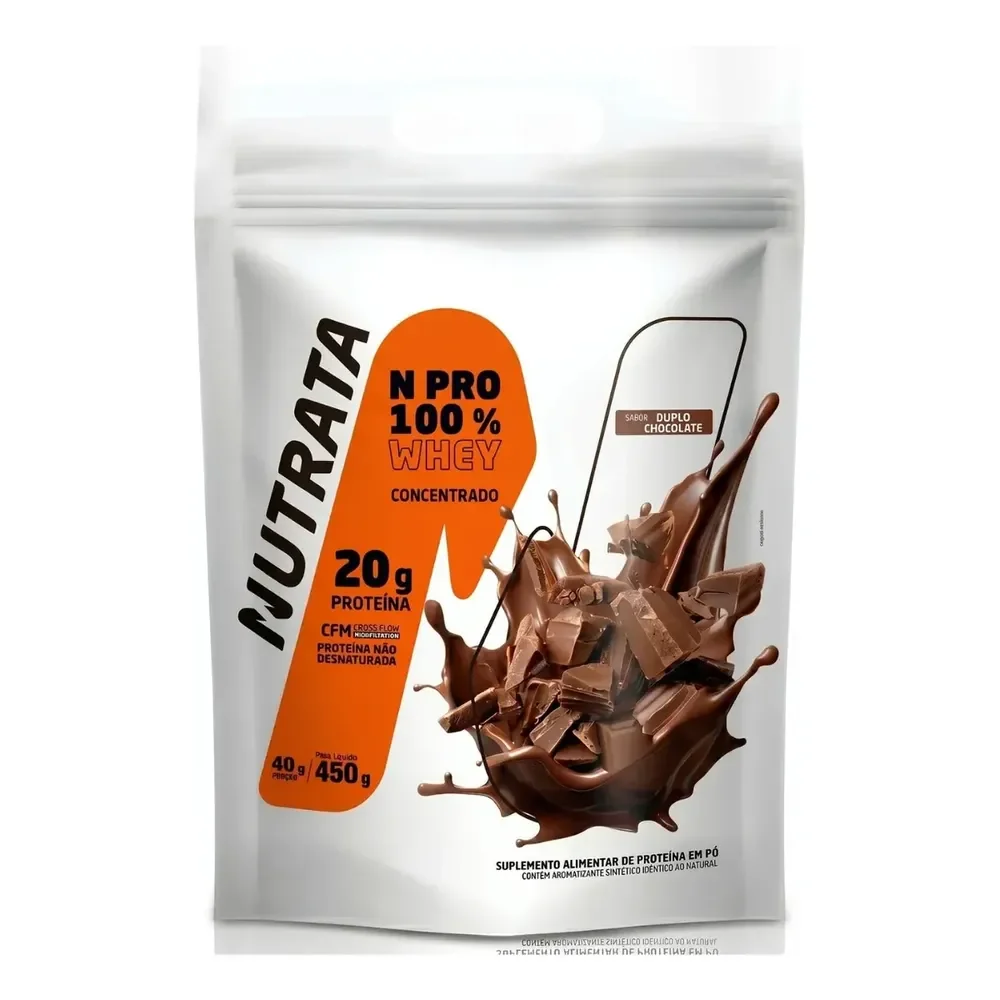 Whey Protein Nutrata N Pro 100% Whey 450g Duplo Chocolate Duplo Chocolate