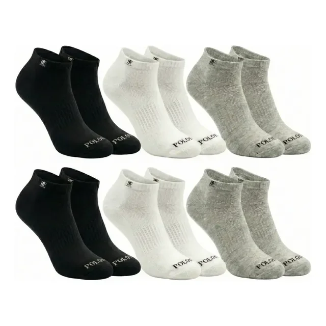 Kit 6 Pares Meias Soquete Cano Curto Algodão Oferta Polo Fit