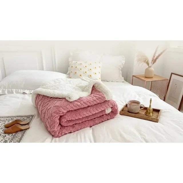 Cobertor Manta De Casal 2,00x1,80 Canelada Sherpa Cores