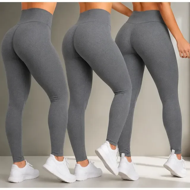 Kit 3 Calças Feminina Legging Grossa Para Academia Cós Alto