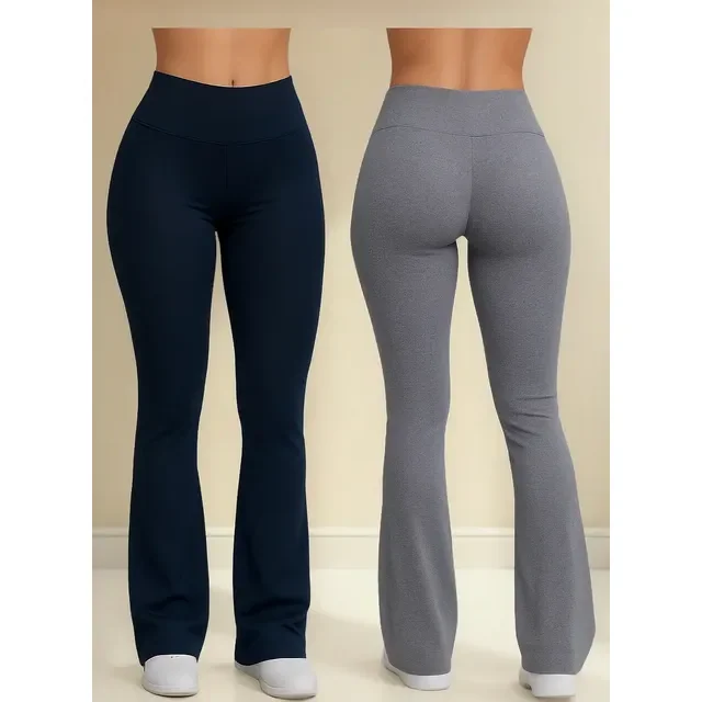 Kit 2 Legging Flare Cintura Alta Bailarina Larga Feminina