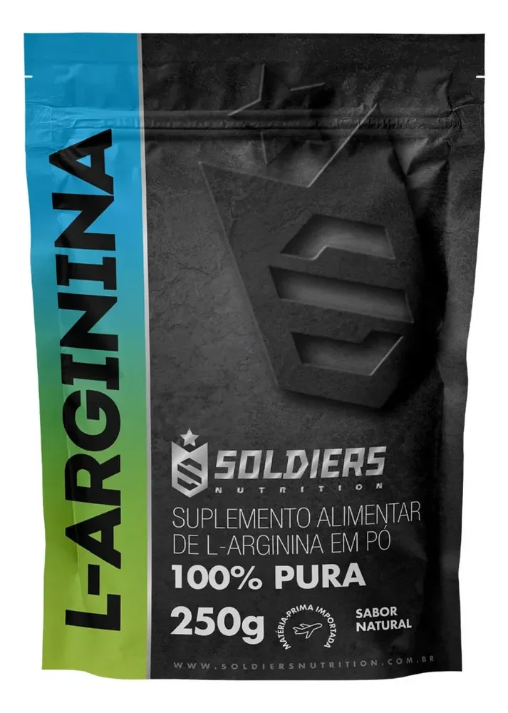 Arginina Em Pó 250g 100% Pura Soldiers Nutrition Performance 100% Pura