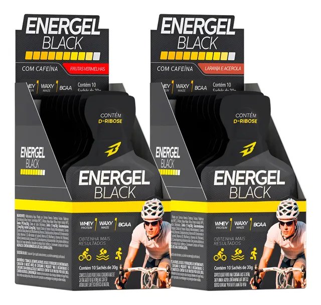 Kit C/ 2 Caixas Gel Energel Black 20 Sachês - Bodyaction