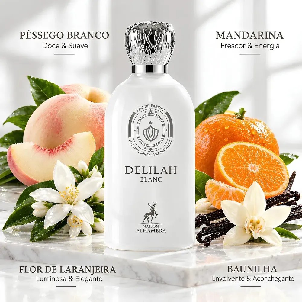 Perfume Arabe Delilah Blanc Edp 100ML Feminino Original Com NF