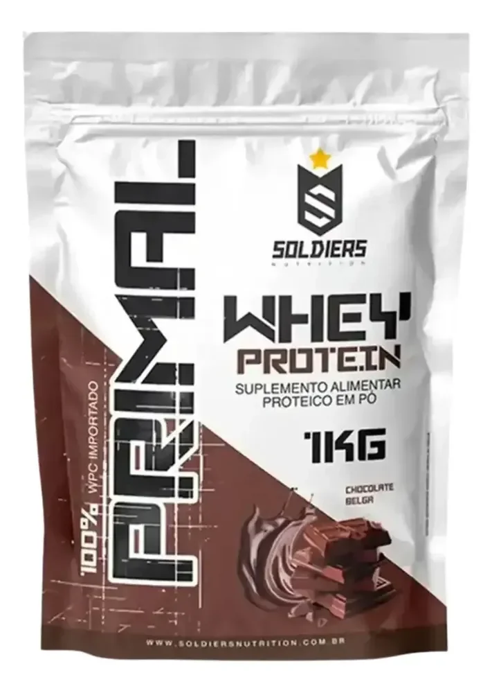 Whey Protein Primal 1kg - Soldiers Nutrition Sabor Chocolate belga