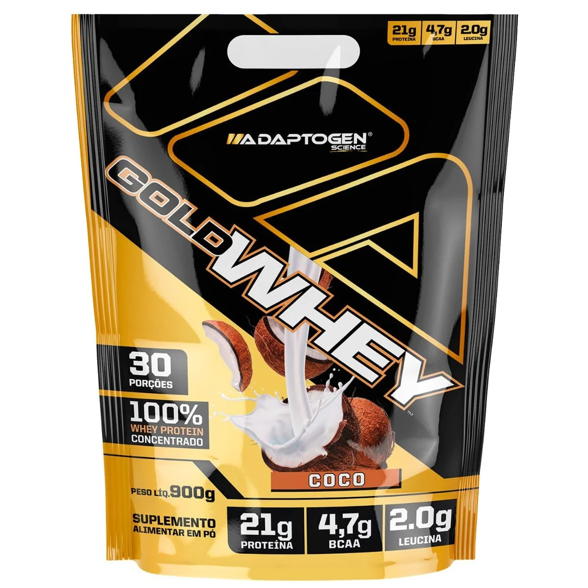 Gold Whey Refil 900g Sabor: Coco - Adaptogen Science | Whey Protein Concentrado