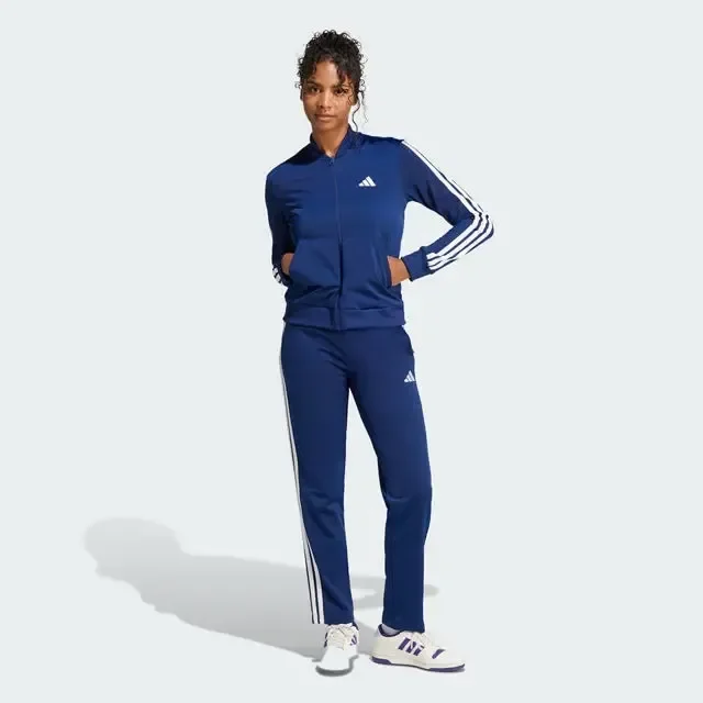 Conjunto De Agasalho Feminino Essentials 3-stripes adidas Azul-escuro Lisa M