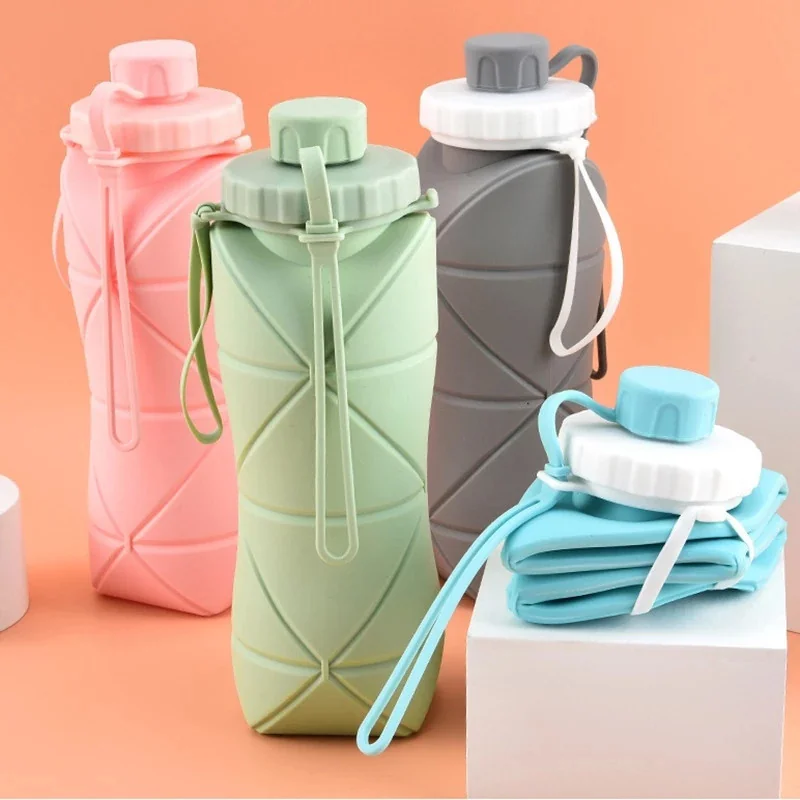 Garrafas Dobráveis De Água Silicone Portáteis Reutilizáveis Ginásio De Viagem De Grande Capacidade Para Crianças