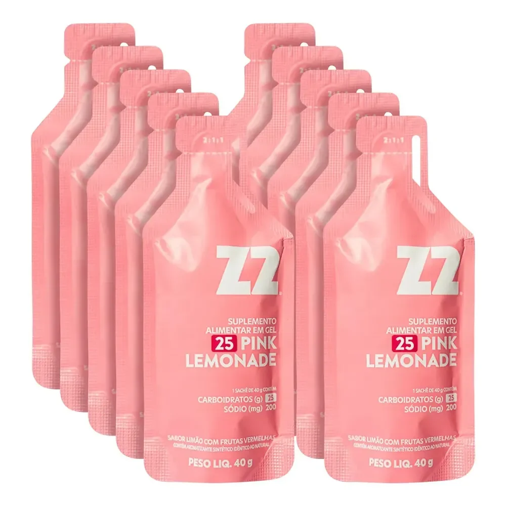 Gel De Carboidrato Z2 Everyday Pink Lemonade Kit Com 10 Sachês De 40g Limonada Rosa