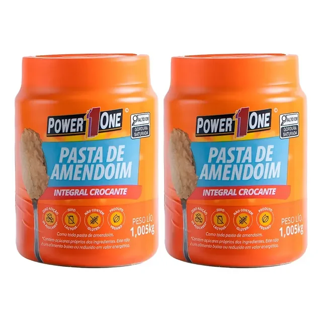 2x Pasta De Amendoim 1kg - Escolha O Sabor - Power One