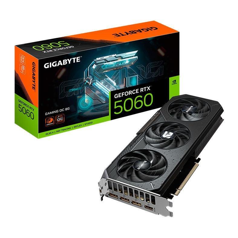 Placa de Video Gigabyte GeForce RTX 5060 Gaming OC, 8GB, GDDR7, 128-bit, GV-N5060GAMING-OC-8GD