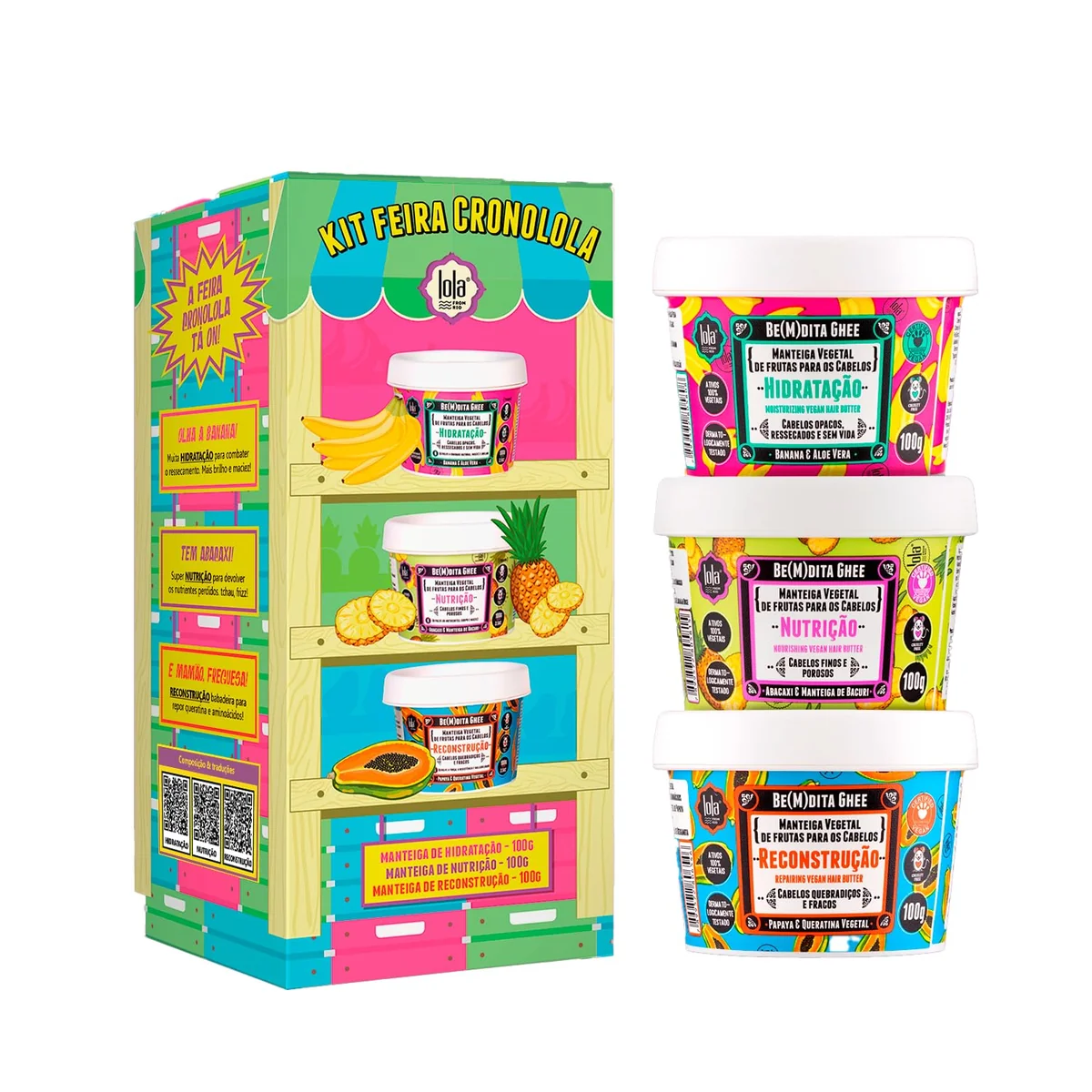 Kit Cronograma Capilar Be(m) dita Ghee 3 Produtos, Lola Cosmetics