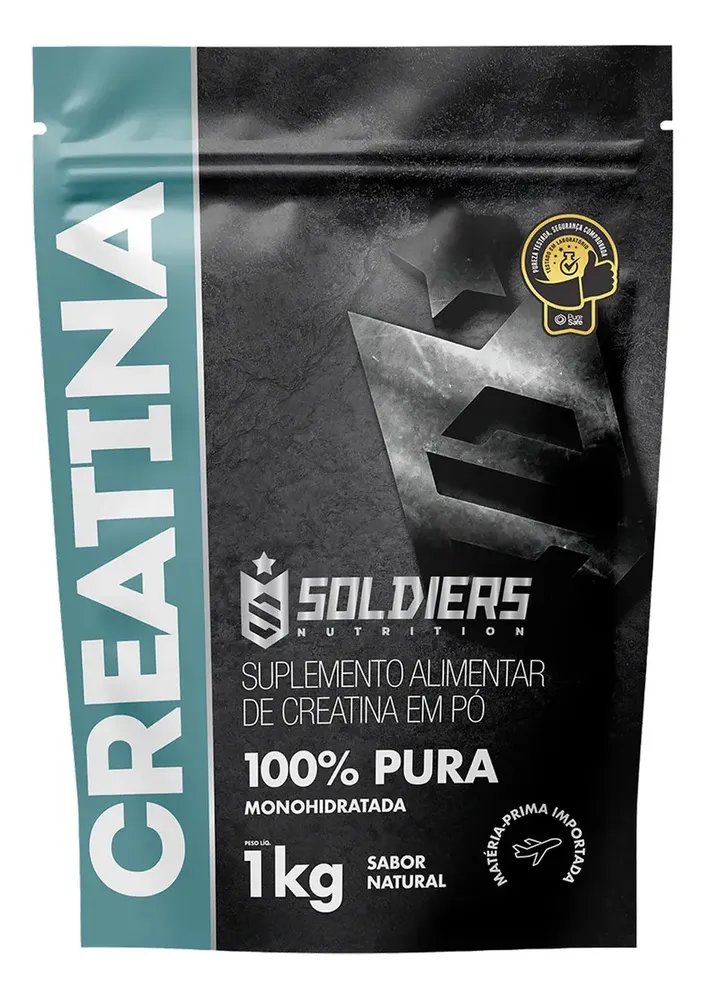 Creatina 1kg Suplemento Monohidratada em pó 100% Pura - Soldiers Nutrition