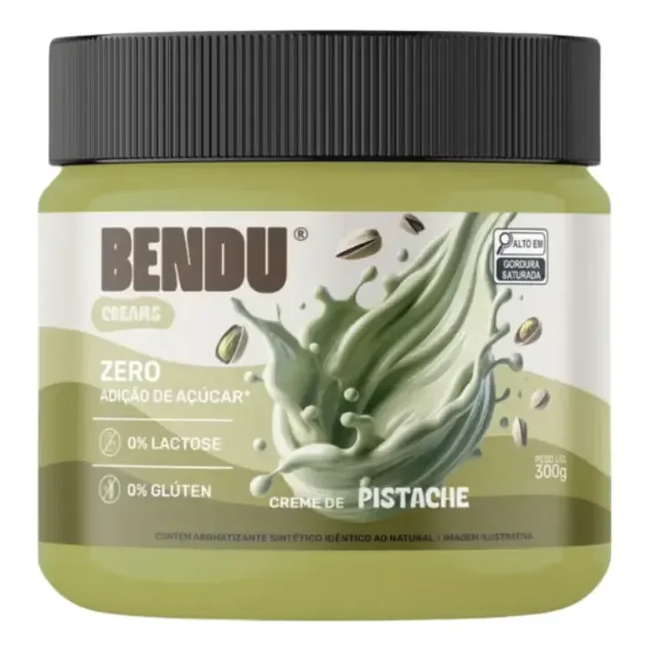 Creme De Avelã Bendu Sabor Pistache Zero Açúcar/lactose 300g