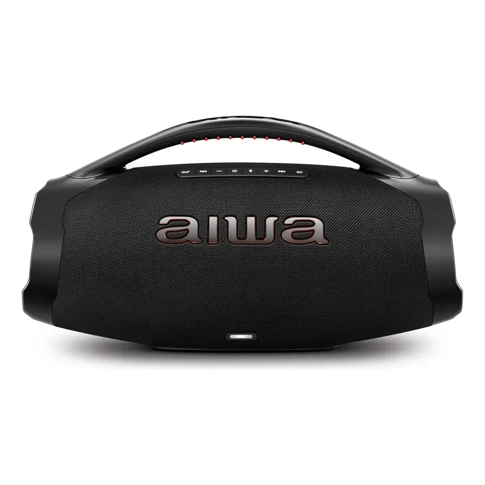 Caixa De Som Boombox Aiwa Aws-bbs-01-b 200w Ip66 30hs De Bateria Preto 127/220v