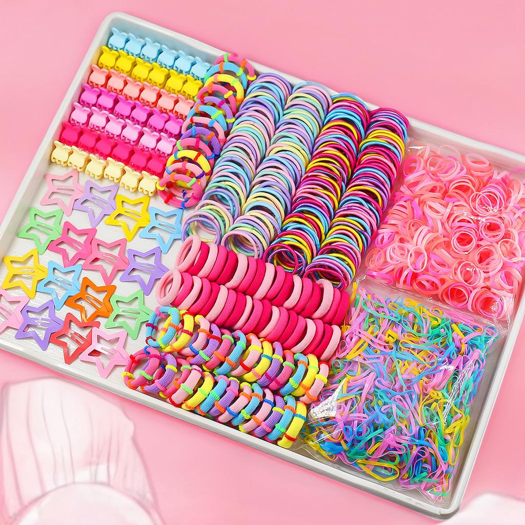 Conjunto De Gravata De Cabelo Colorida De 875/50 Peças Para Meninas | Acessórios De Arco De Unicórnio E Estrela