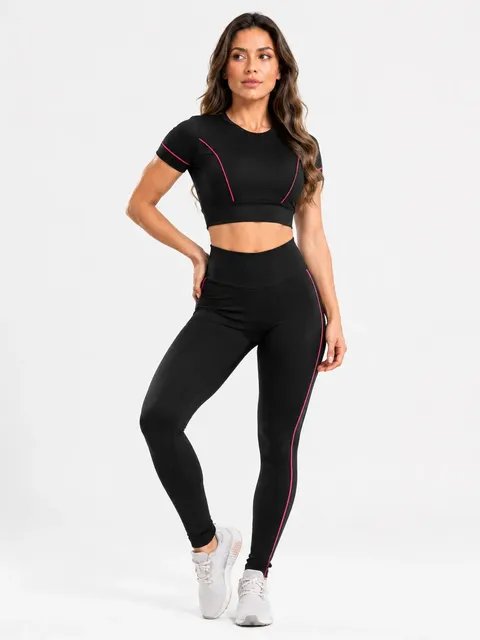 Conjunto Fitness Legging E Cropped Feminino Roupa Ginástica