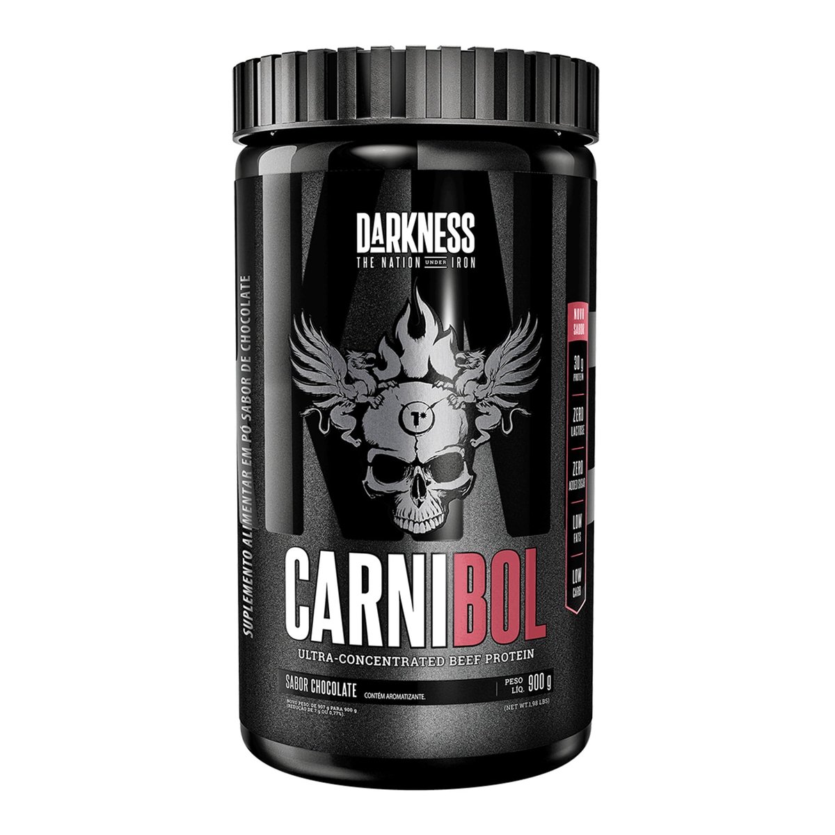 DARKNESS Carnibol Proteína Ultra Concentrada de Carne em Pó Sabor Chocolate - Complemento Proteico de Alto Rendimento - Ganho de Massa Muscular e Aumento de Força - Pote 900g