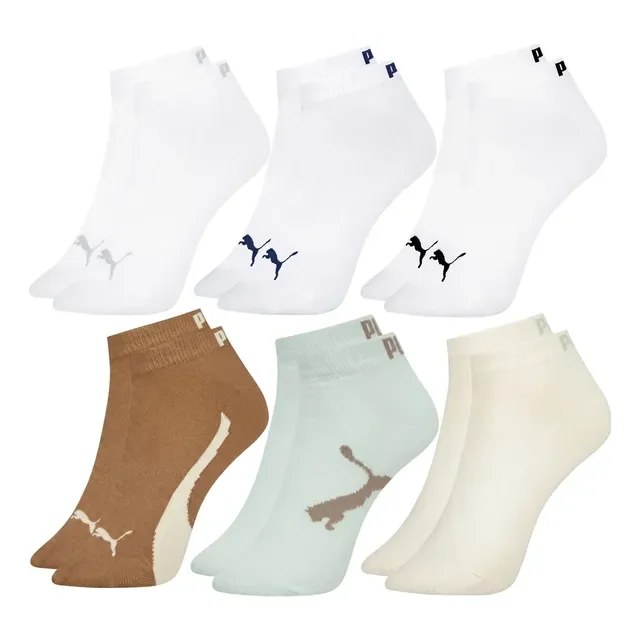 6 Pares Meias Puma Original Cano Baixo Curto Soquete Algodão